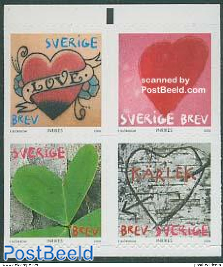 Sweden 2006 My Heart 4v S-a, Mint NH, Various - Greetings & Wishing Stamps - St. Valentine's Day - Art - Tattoos - Ongebruikt