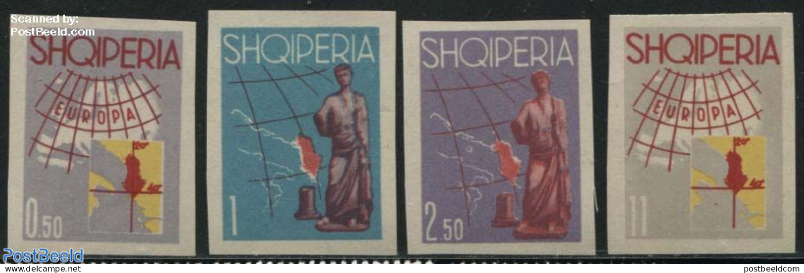Albania 1962 Europa 4v Imperforated, Mint NH, History - Religion - Various - Europa Hang-on Issues - Greek & Roman God.. - Idee Europee