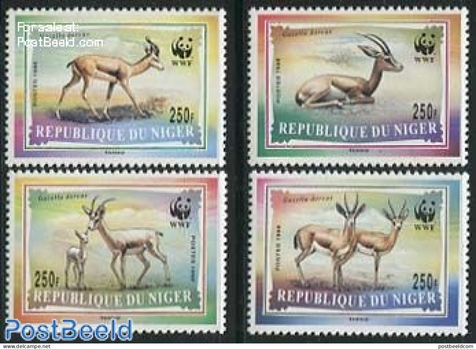 Niger 1998 WWF, Gazelle 4v, Mint NH, Nature - Animals (others & Mixed) - World Wildlife Fund (WWF) - Níger (1960-...)