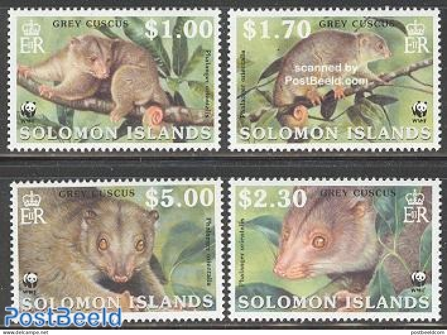 Solomon Islands 2002 WWF, Grey Cuscus 4v, Mint NH, Nature - Animals (others & Mixed) - World Wildlife Fund (WWF) - Salomon (Iles 1978-...)