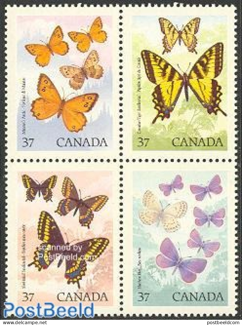 Canada 1988 Butterflies 4v [+] Or [:::], Mint NH, Nature - Butterflies - Unused Stamps
