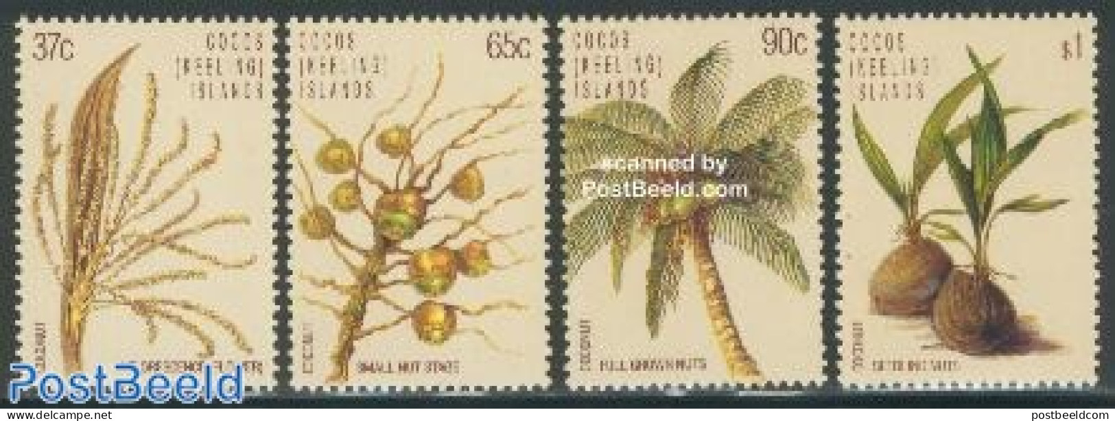 Cocos Islands 1988 Coconuts 4v, Mint NH, Nature - Flowers & Plants - Fruit - Frutta