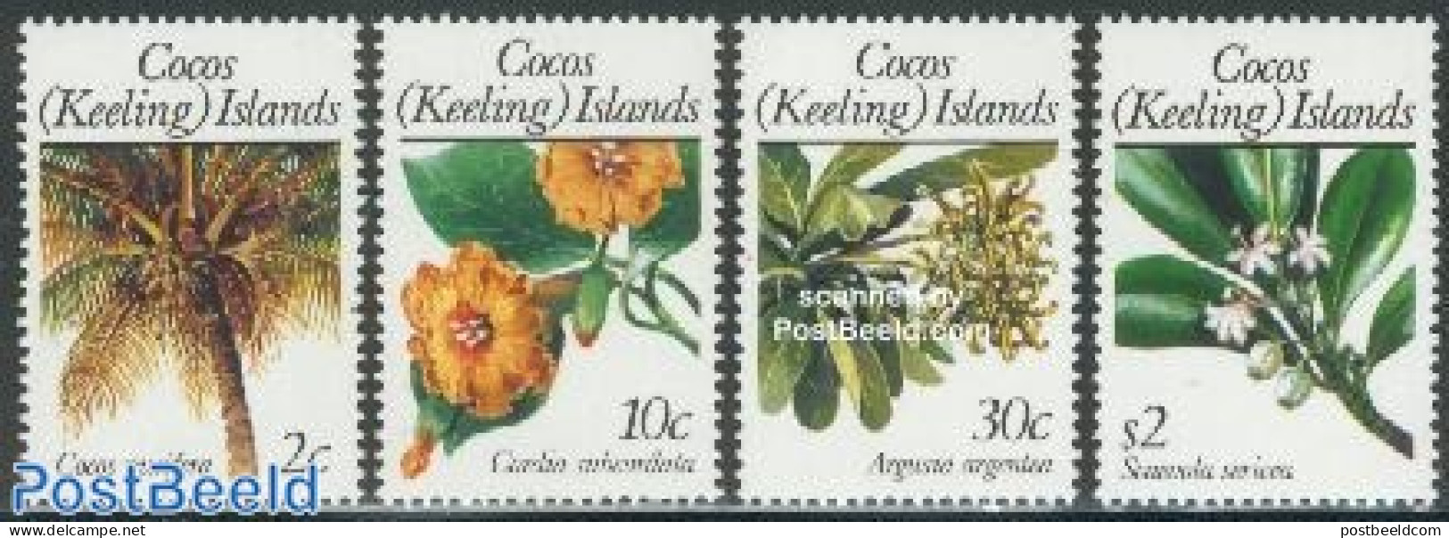 Cocos Islands 1989 Flowers 4v, Mint NH, Nature - Flowers & Plants - Cocos (Keeling) Islands