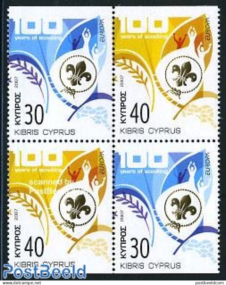Cyprus 2007 Europa, Scouting 4v (from Booklet) [+], Mint NH, History - Sport - Europa (cept) - Scouting - Unused Stamps