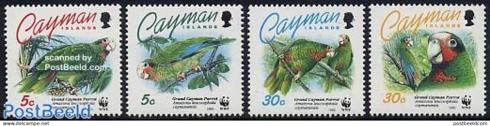 Cayman Islands 1993 WWF, Birds 4v, Mint NH, Nature - Birds - Parrots - World Wildlife Fund (WWF) - Kaimaninseln