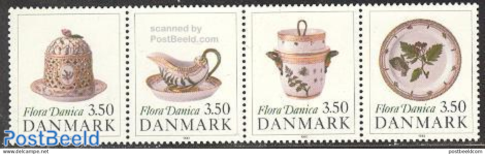 Denmark 1990 Porcelain 4v [:::], Mint NH, Art - Art & Antique Objects - Ceramics - Unused Stamps