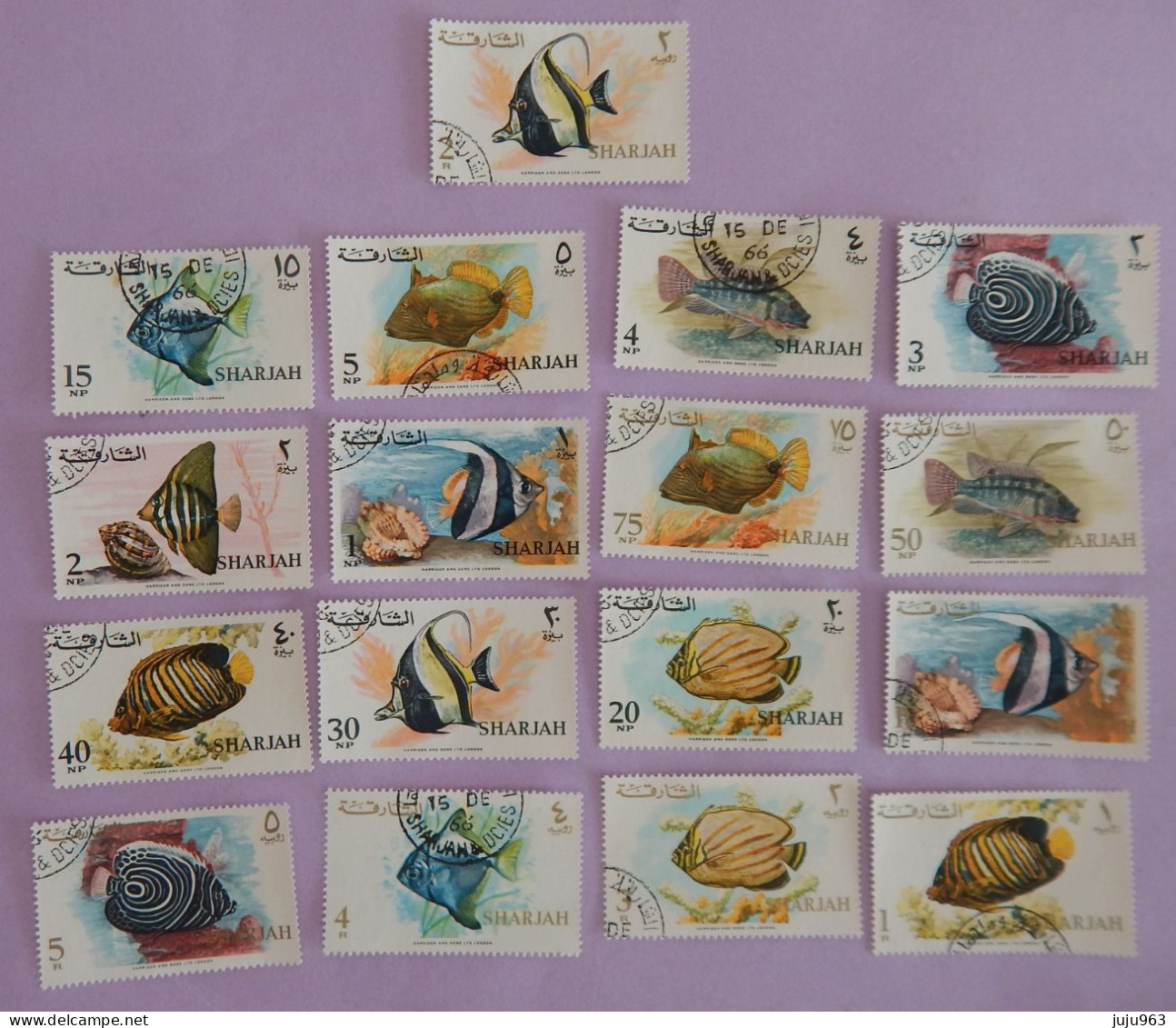 SHARJAH YT 149/165 OBLITERES "POISSONS" ANNÉE 1966 - Schardscha