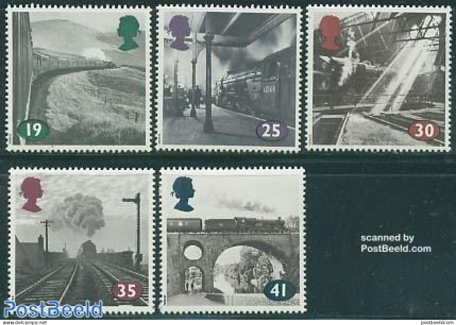 Great Britain 1994 Steam Locomotives 5v, Mint NH, Transport - Railways - Other & Unclassified