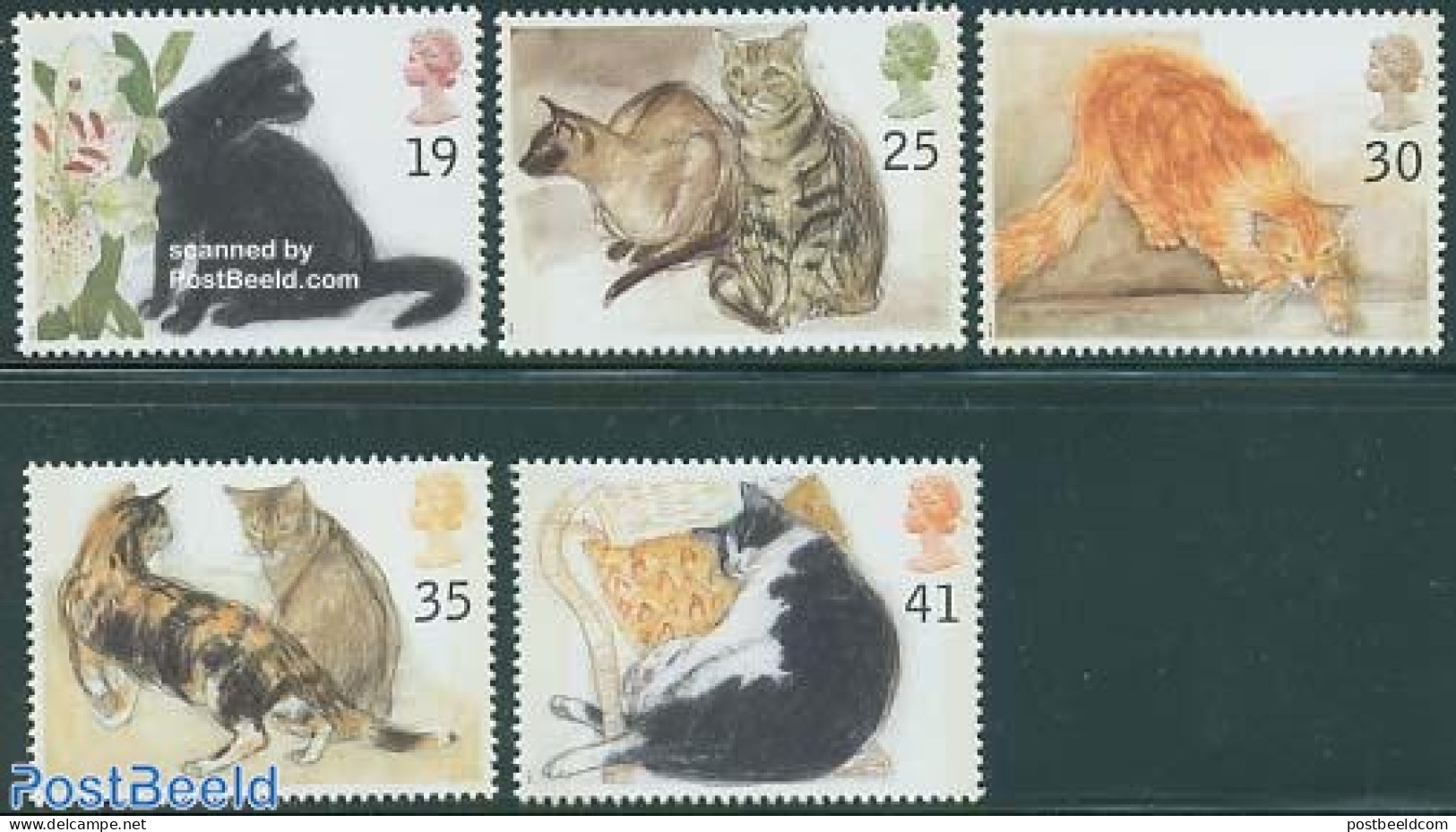 Great Britain 1995 Cats 5v, Mint NH, Nature - Cats - Other & Unclassified