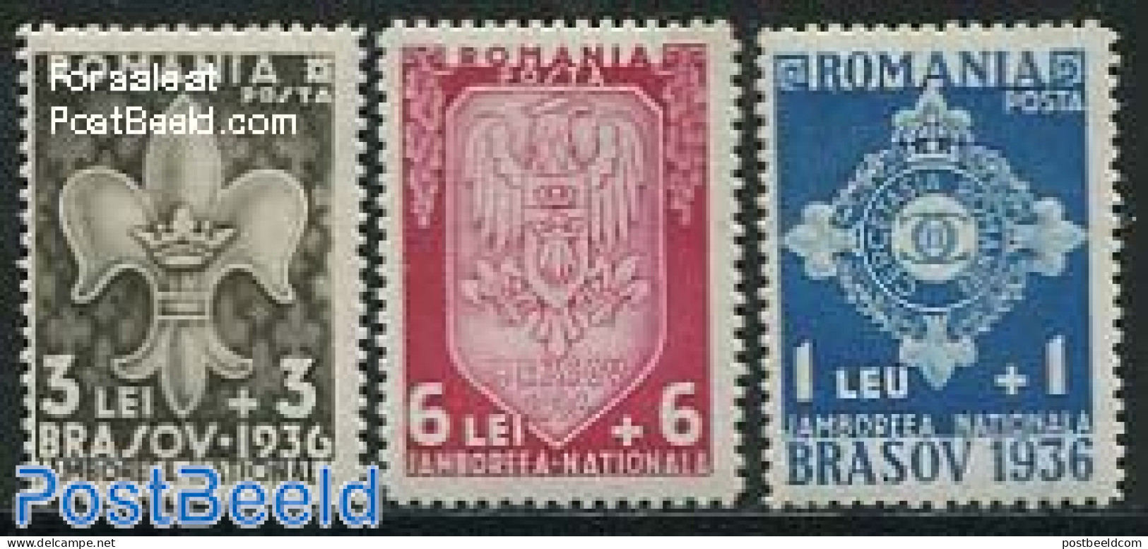 Romania 1936 Scouting 3v, Unused (hinged), Sport - Scouting - Ungebraucht