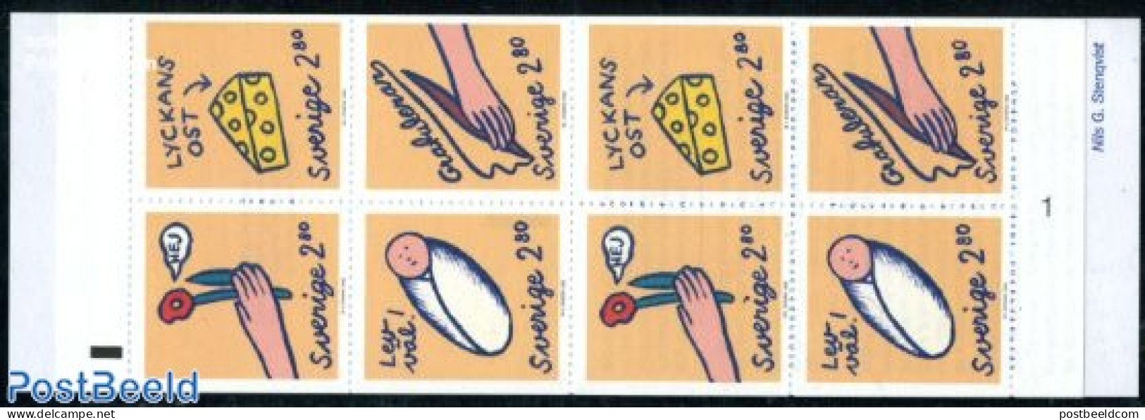 Sweden 1992 Greeting Stamps Booklet, Mint NH, Stamp Booklets - Unused Stamps