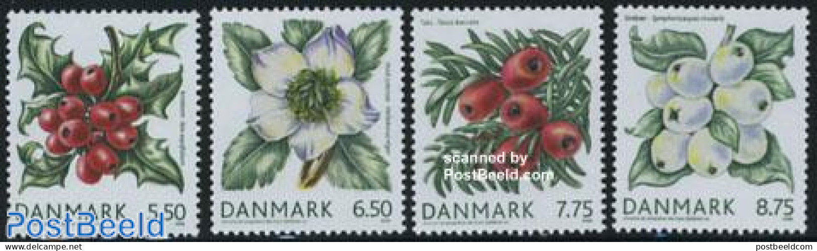 Denmark 2008 Berries 4v, Mint NH, Nature - Flowers & Plants - Fruit - Nuovi