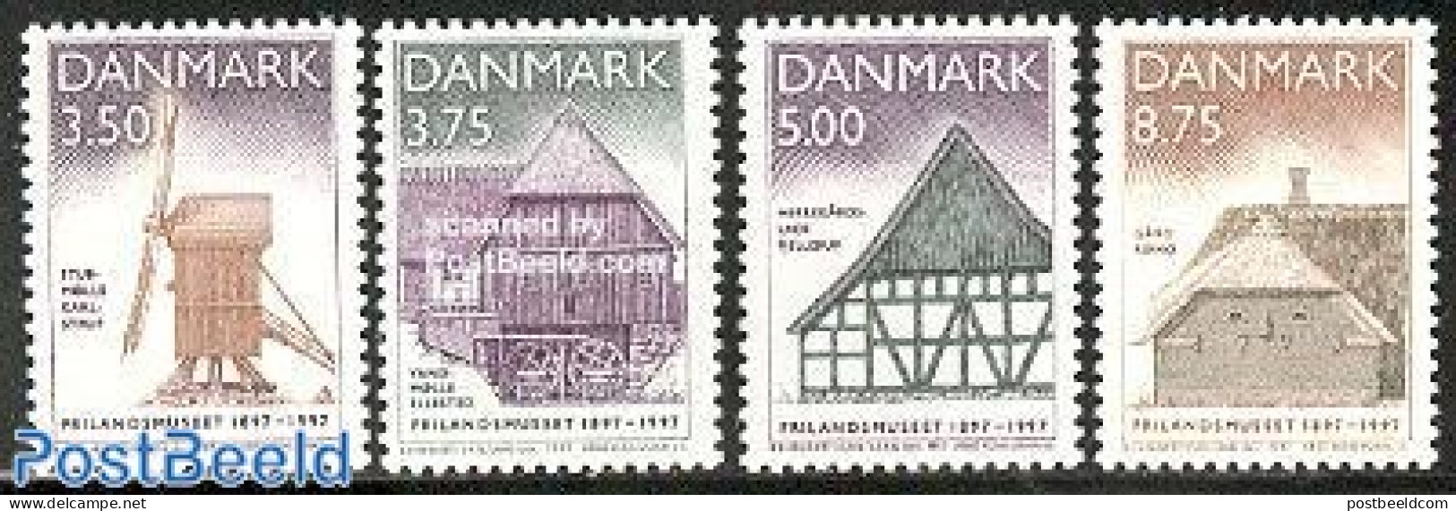 Denmark 1997 Open Air Museum 4v, Mint NH, Various - Mills (Wind & Water) - Art - Architecture - Nuovi