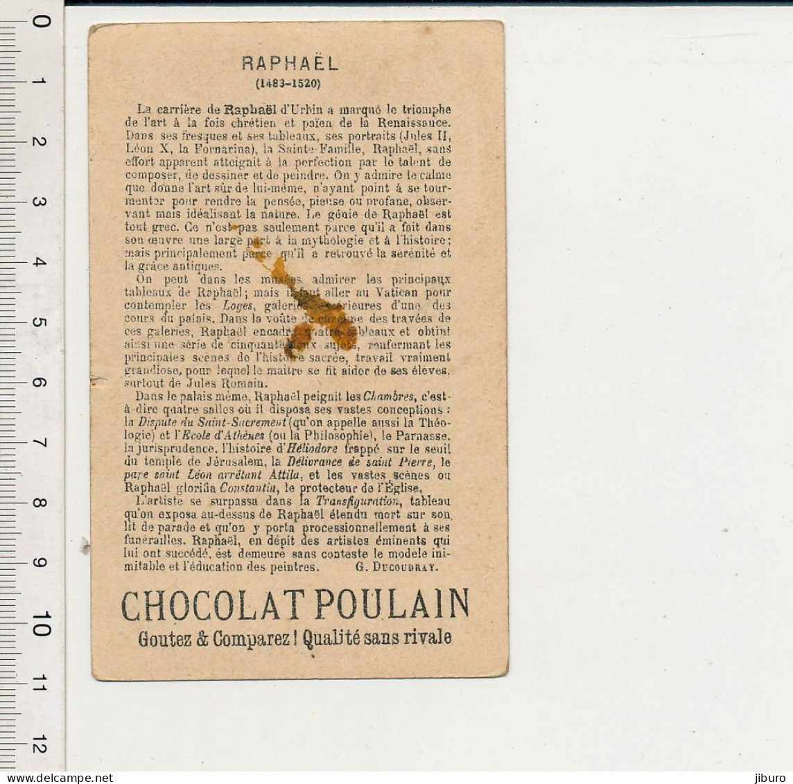 Image Chromo Ancienne Chocolat Poulain Raphael Peintre Art Peinture Portrait IM164/3 - Poulain