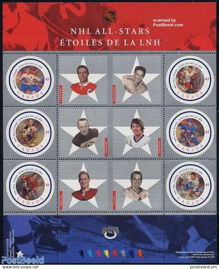 Canada 2001 NHL All Stars 6v M/s, Mint NH, Sport - Ice Hockey - Sport (other And Mixed) - Neufs