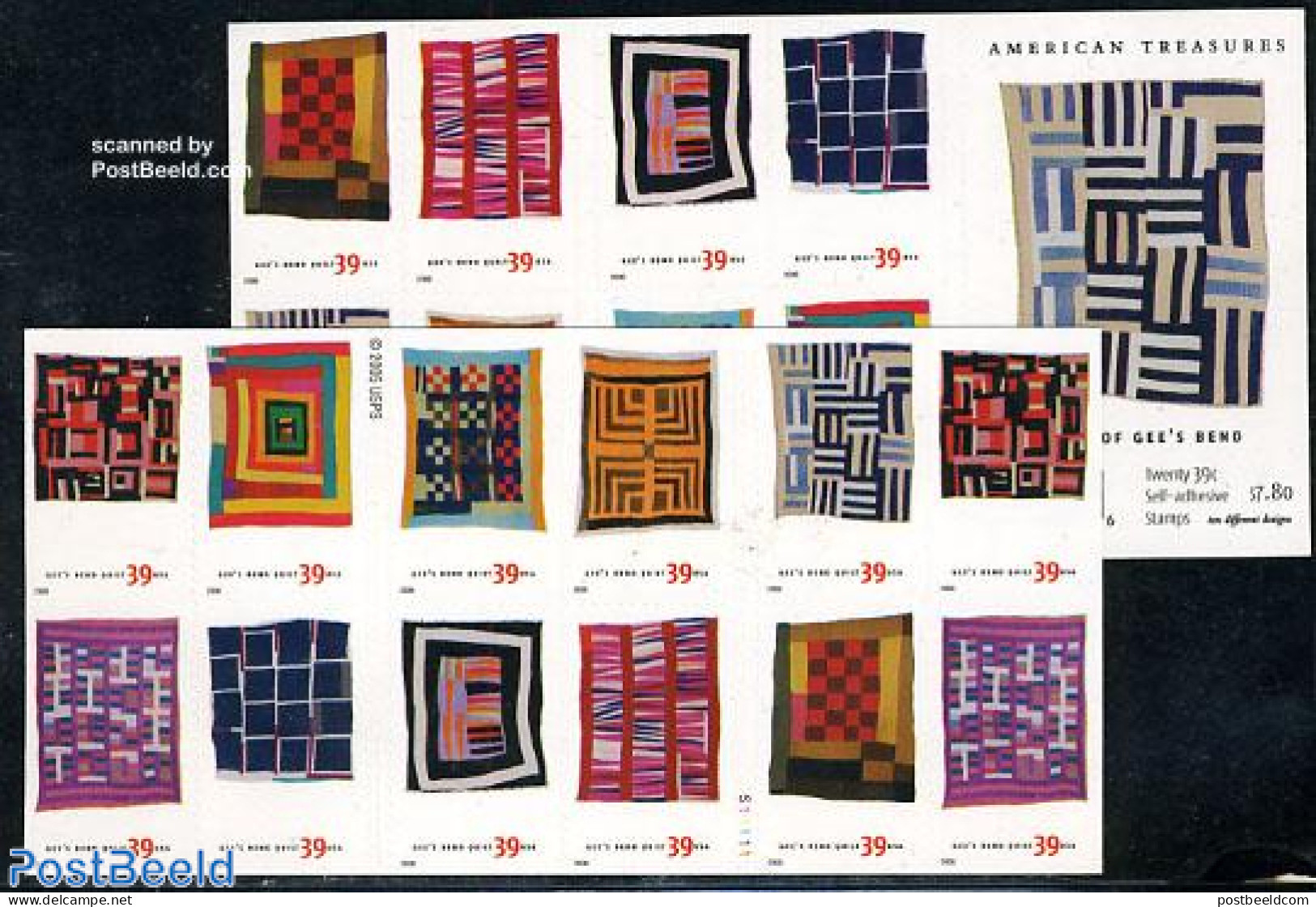 United States Of America 2006 Quilts 2x10v S-a In Foil Booklet, Mint NH, Various - Stamp Booklets - Textiles - Nuevos