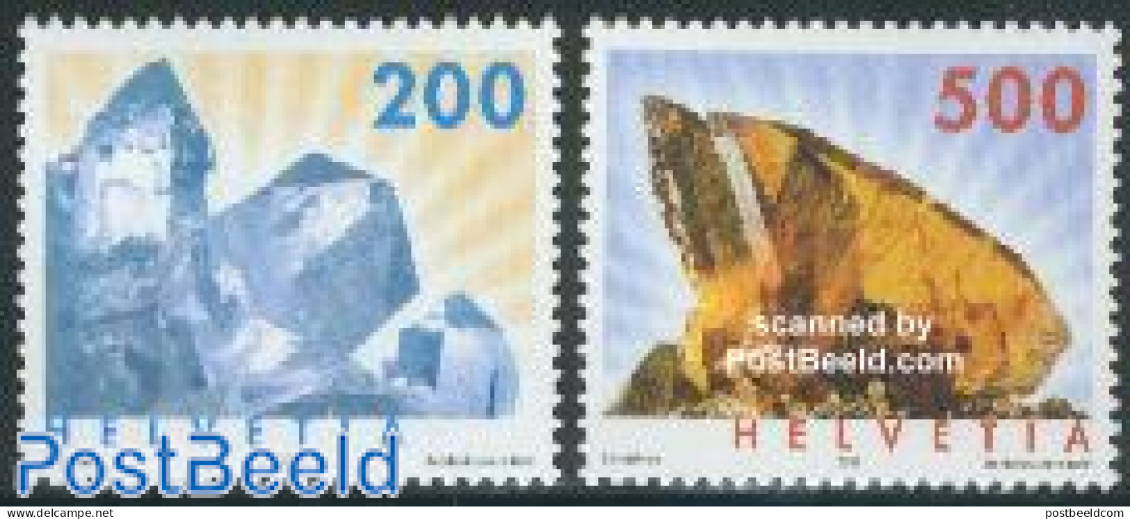 Switzerland 2002 Minerals 2v, Mint NH, History - Geology - Unused Stamps