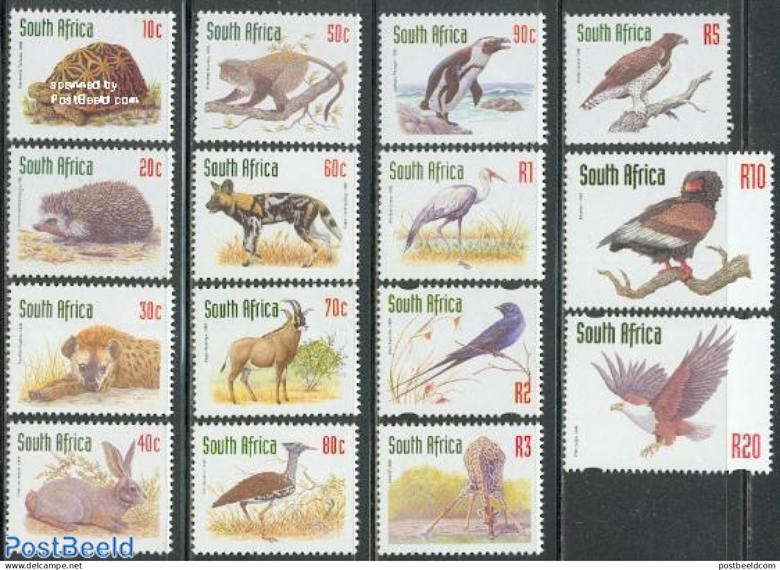 South Africa 1997 Definitives, Animals 15v, Mint NH, Nature - Animals (others & Mixed) - Birds - Birds Of Prey - Giraf.. - Nuovi