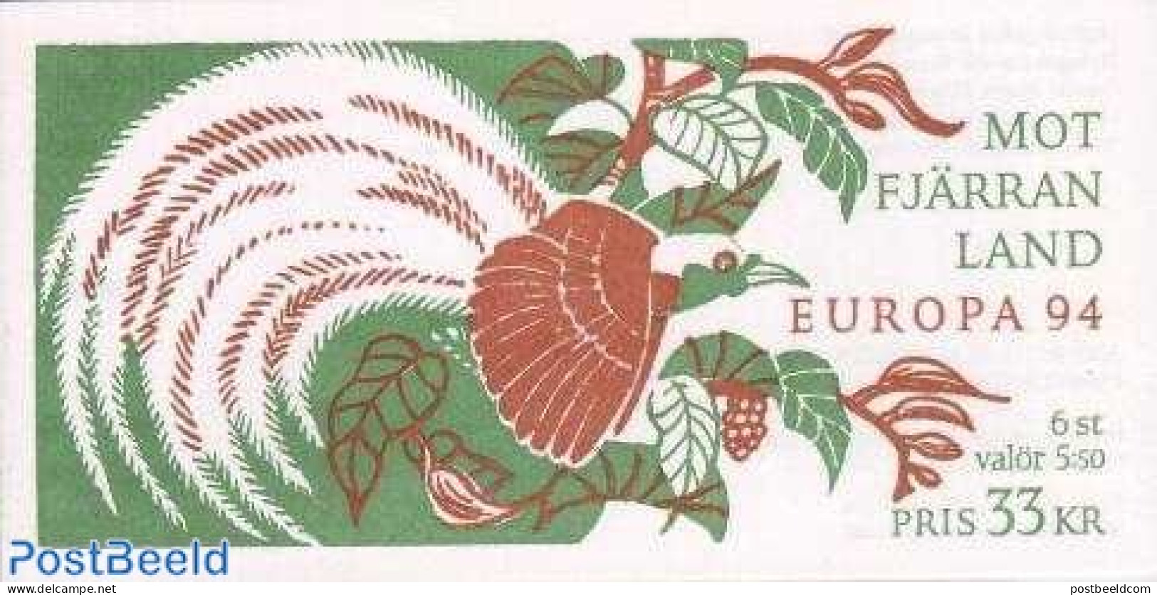 Sweden 1994 Europa Booklet, Mint NH, History - Nature - Europa (cept) - Explorers - Birds - Stamp Booklets - Nuevos