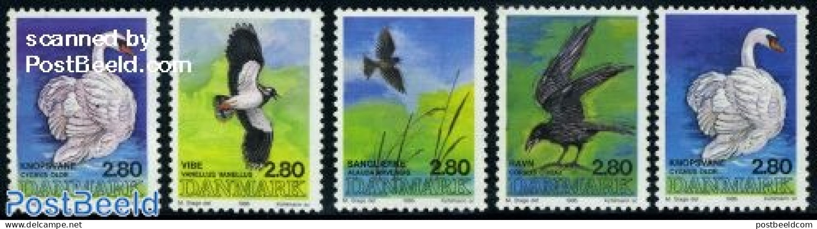 Denmark 1986 Birds 5v, Mint NH, Nature - Birds - Swans - Ongebruikt