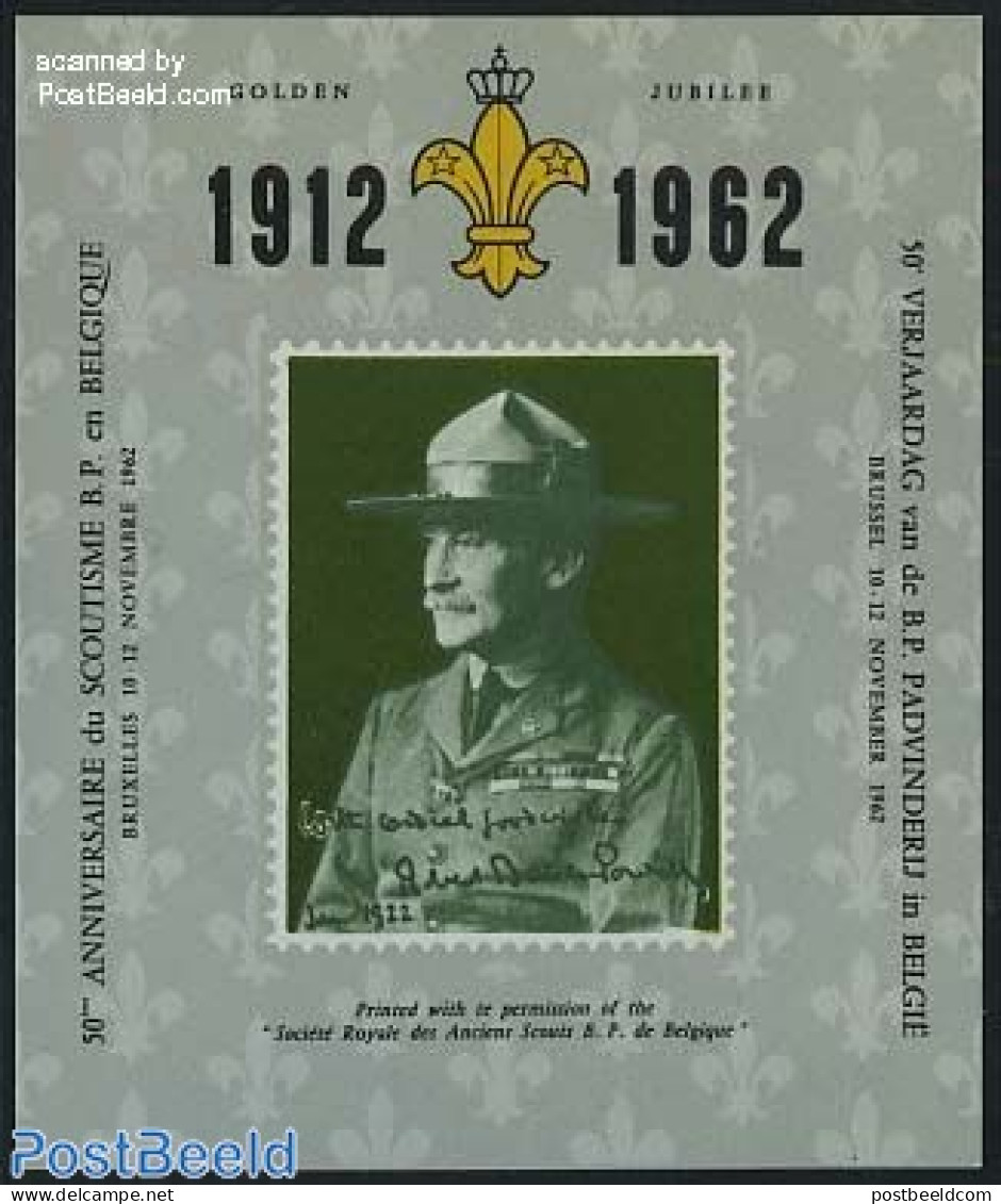 Belgium 1962 Special Sheet 50 Years Scouting, No Postal Value, Mint NH, Sport - Scouting - Nuovi