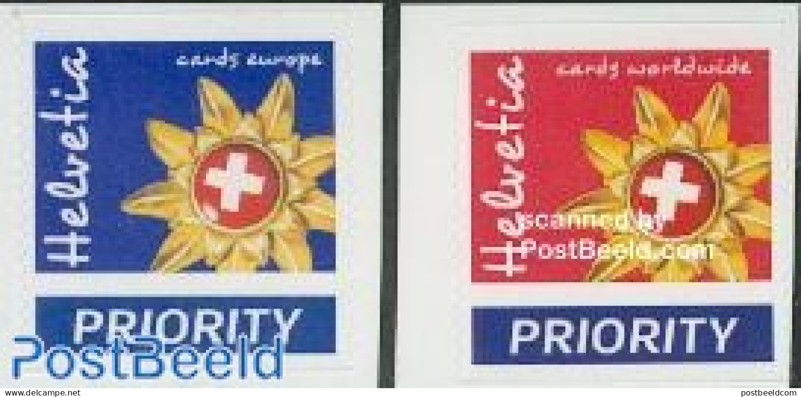 Switzerland 2002 Cards Europe/Worldwide 2v, Mint NH, Various - Tourism - Unused Stamps