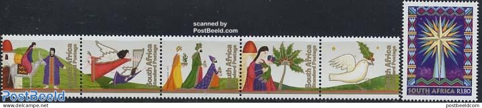 South Africa 2003 Christmas 6v (1v+[::::]), Mint NH, Religion - Angels - Christmas - Unused Stamps