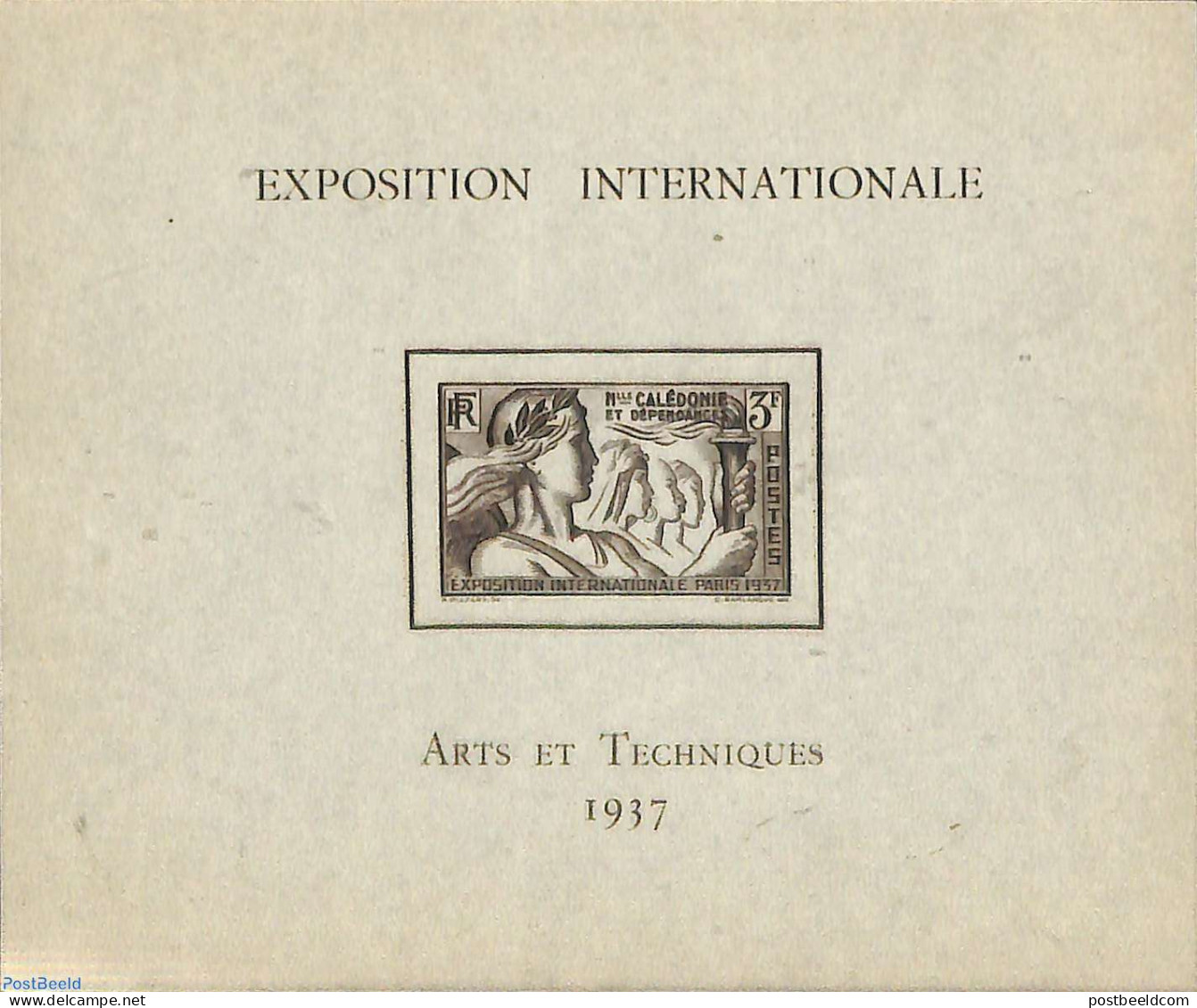 New Caledonia 1937 World Expo Paris S/s, Mint NH, Various - World Expositions - Ongebruikt