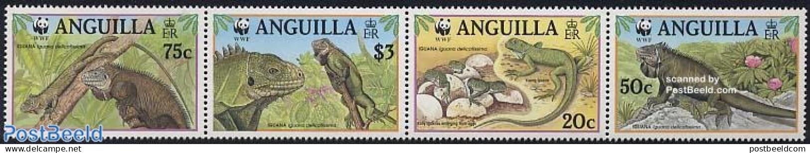 Anguilla 1997 WWF, Green Leguan 4v [:::], Mint NH, Nature - Reptiles - World Wildlife Fund (WWF) - Anguilla (1968-...)