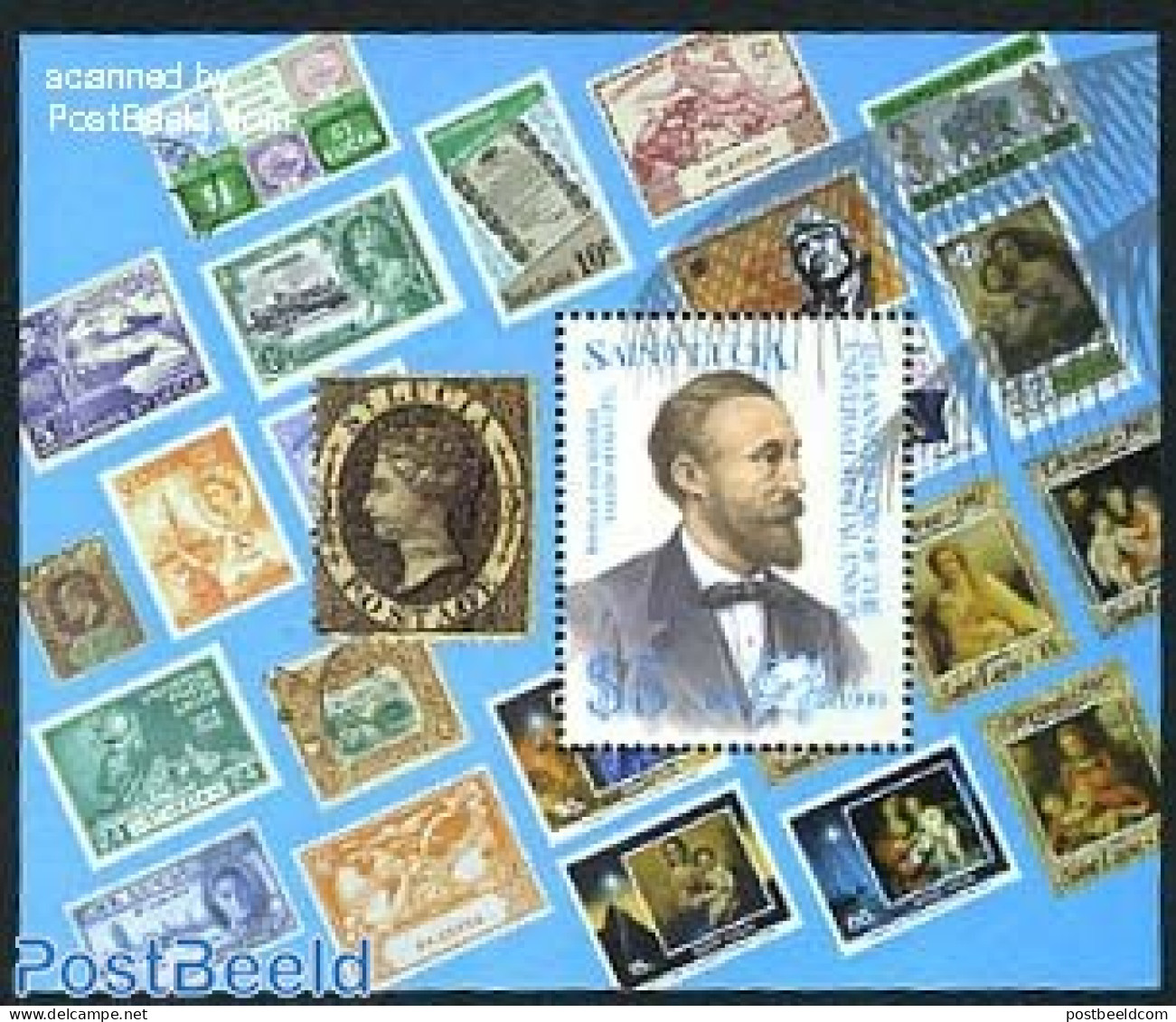Saint Lucia 1999 125 Years UPU S/s, Mint NH, Stamps On Stamps - U.P.U. - Stamps On Stamps