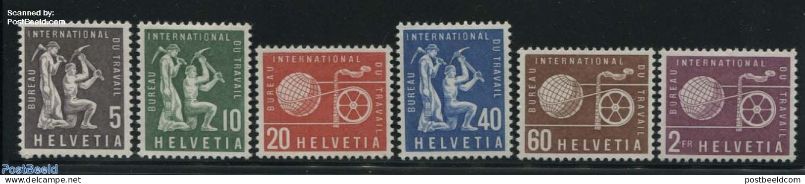Switzerland 1956 International Labour Organisation 6v, Mint NH, History - Science - Various - I.l.o. - Mining - Industry - Unused Stamps