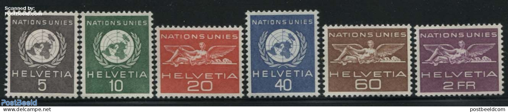 Switzerland 1955 United Nations 6v, Unused (hinged), History - United Nations - Ongebruikt