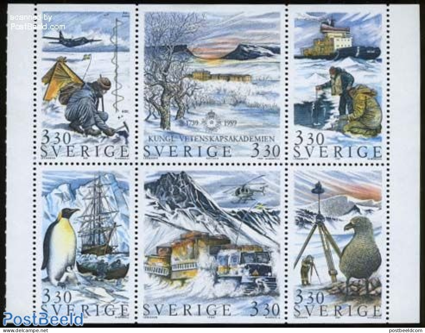 Sweden 1989 Polar Exploration 6v [++], Mint NH, Nature - Science - Transport - Birds - Penguins - The Arctic & Antarct.. - Nuevos