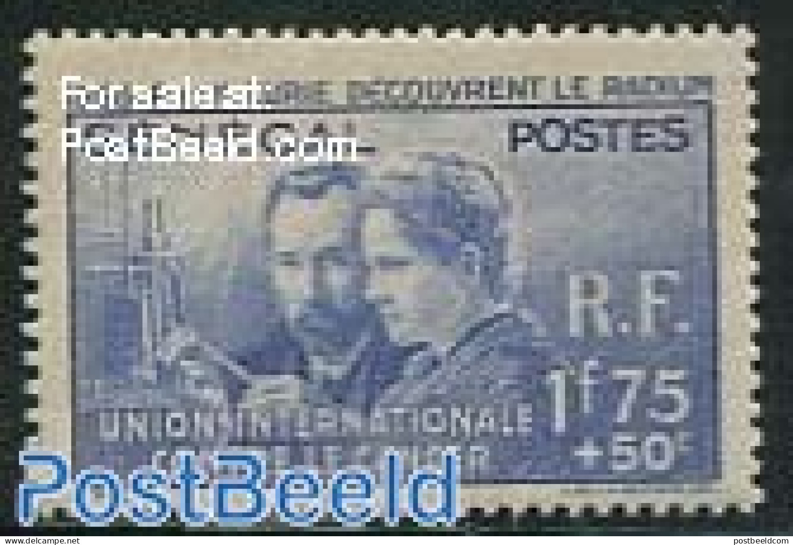 Senegal 1938 Radium 1v, Mint NH, Health - History - Science - Health - Nobel Prize Winners - Physicians - Nobel Prize Laureates