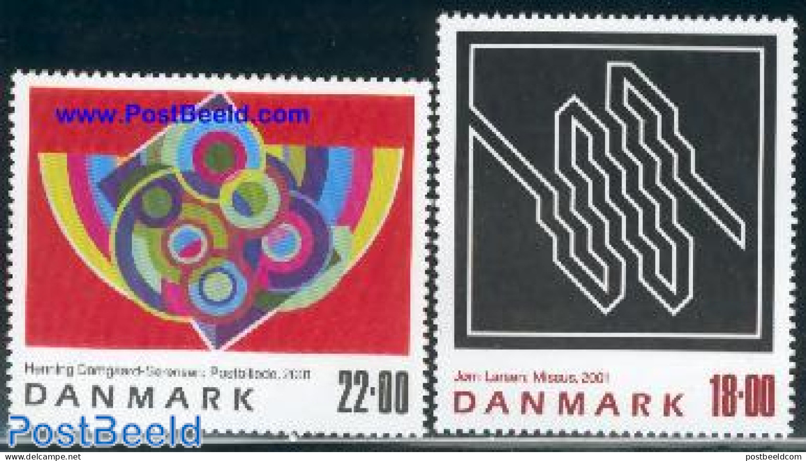 Denmark 2001 Stamp Art 2v, Mint NH, Art - Modern Art (1850-present) - Paintings - Ungebraucht