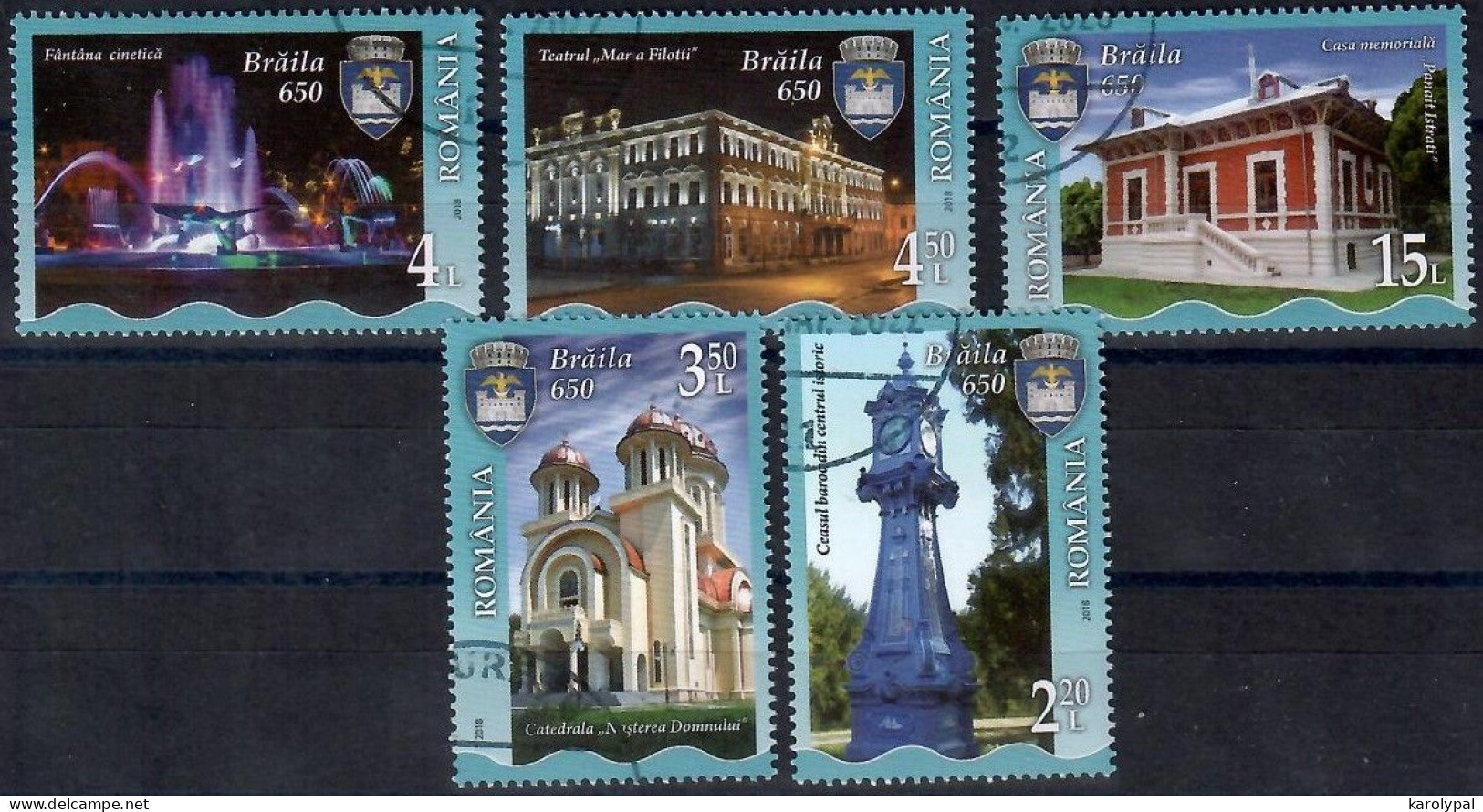 Romania, 2018, USED,     Brăila, 650 Years Of,  Mi. Nr. 7329-33 - Gebraucht