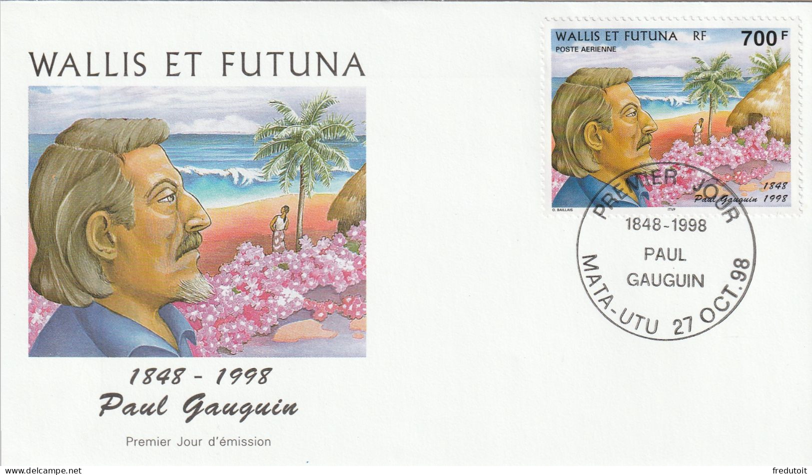 FDC - WALLIS ET FUTUNA - 1998 - P.A N° 205  Gauguin - FDC