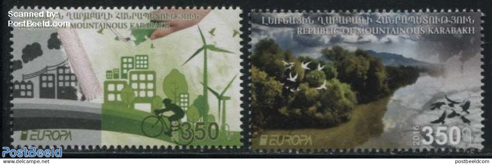 Nagorno-Karabakh 2016 Europa, Think Green 2v, Mint NH, History - Nature - Science - Sport - Various - Europa (cept) - .. - Protezione Dell'Ambiente & Clima