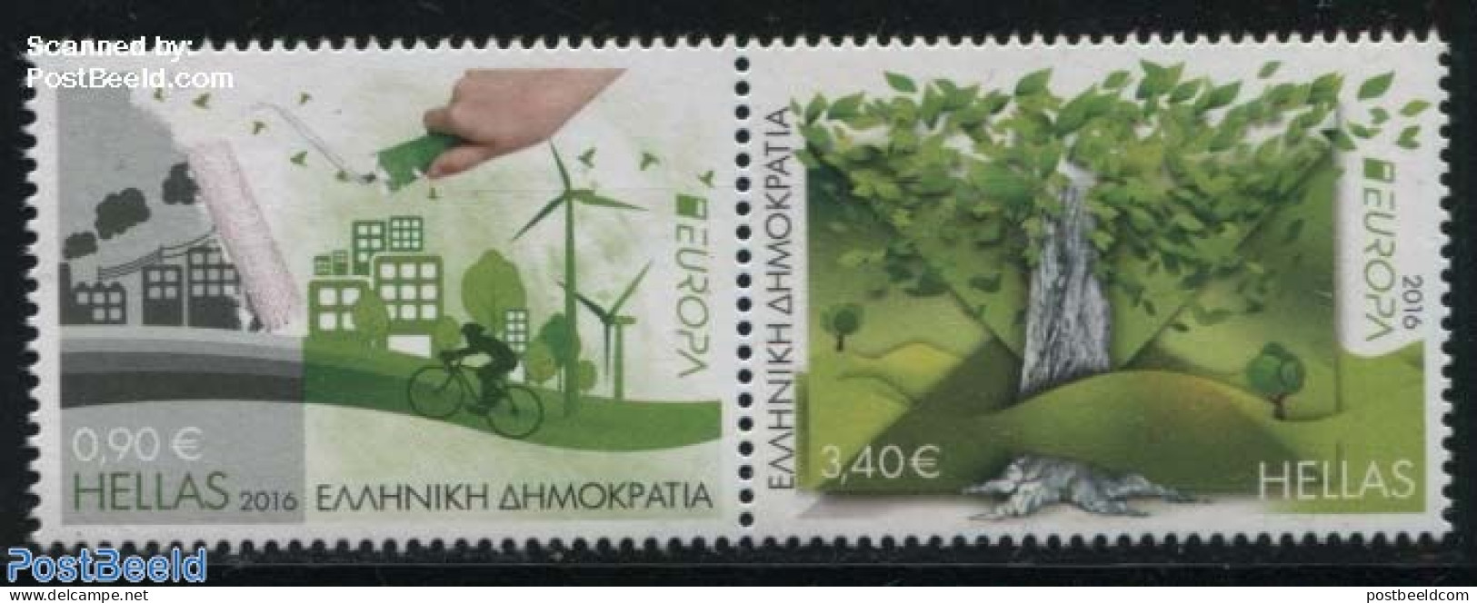 Greece 2016 Europa, Think Green 2v [:], Mint NH, History - Nature - Science - Sport - Various - Europa (cept) - Birds .. - Ungebraucht