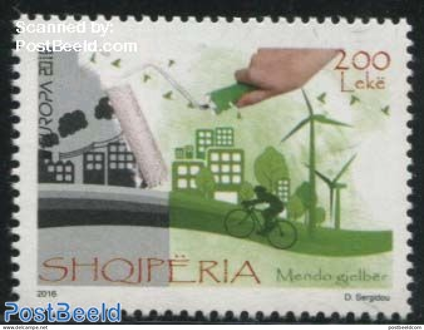 Albania 2016 Europa, Think Green 1v, Mint NH, History - Nature - Science - Sport - Various - Europa (cept) - Birds - E.. - Protection De L'environnement & Climat