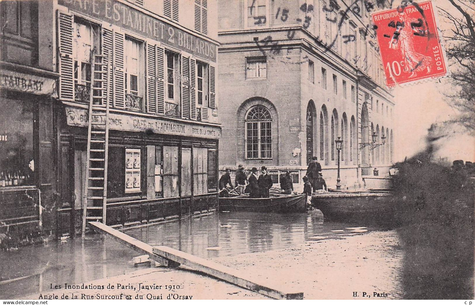 Paris - Rue Surcouf Et Quai D'Orsay - Café L'aquarium - Inondation 1910   -  CPA °J - Unclassified