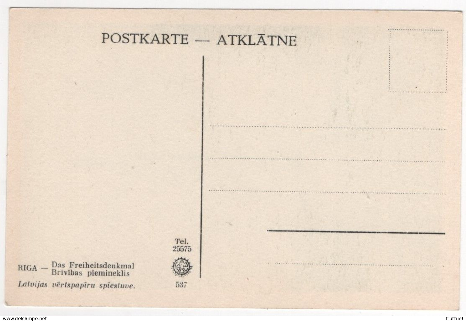 AK 212251 LATVIA - Riga - Das Freiheitsdenkmal - Letonia