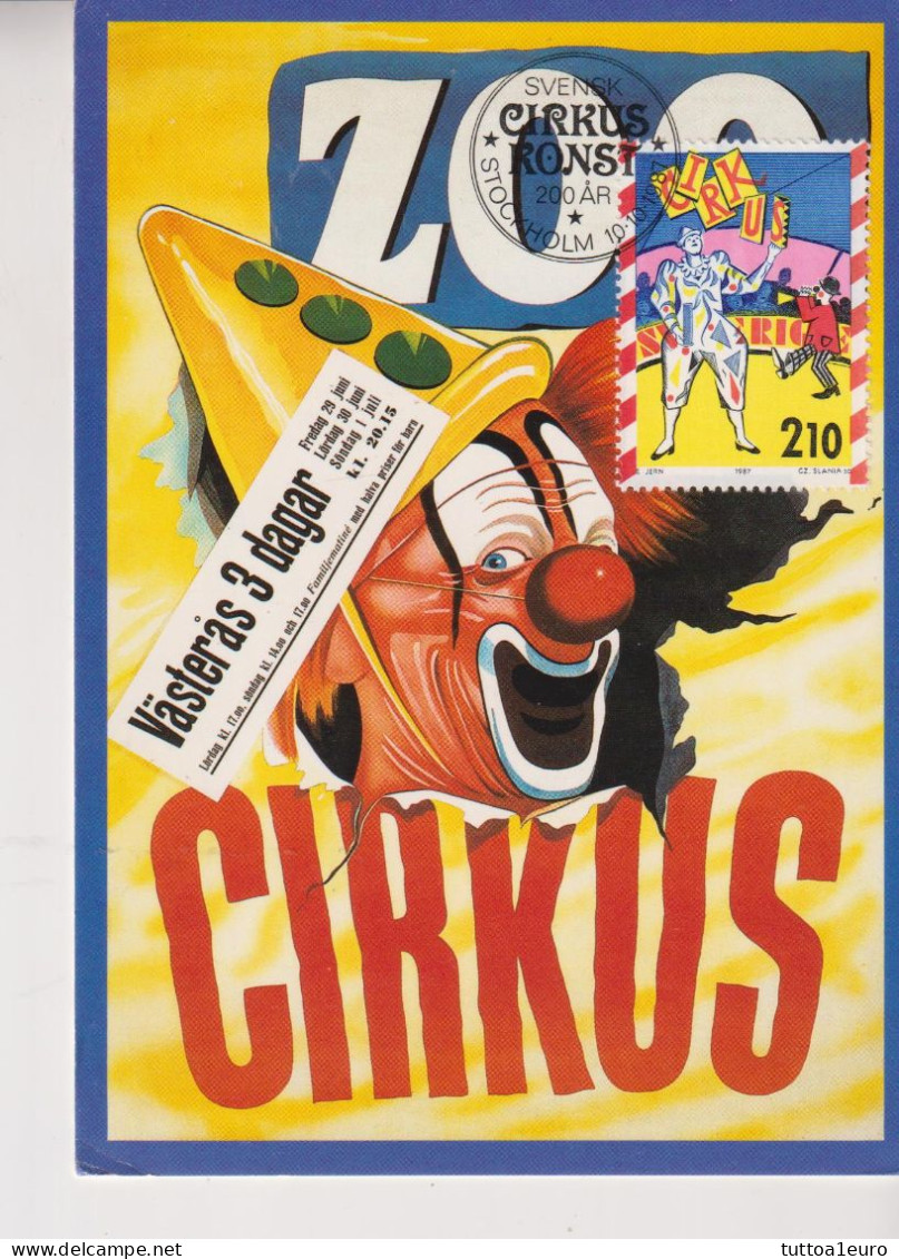 CARTE MAXIMUM PREMIER JOUR ZOO CIRKUS KOSNT 1987 - Circo