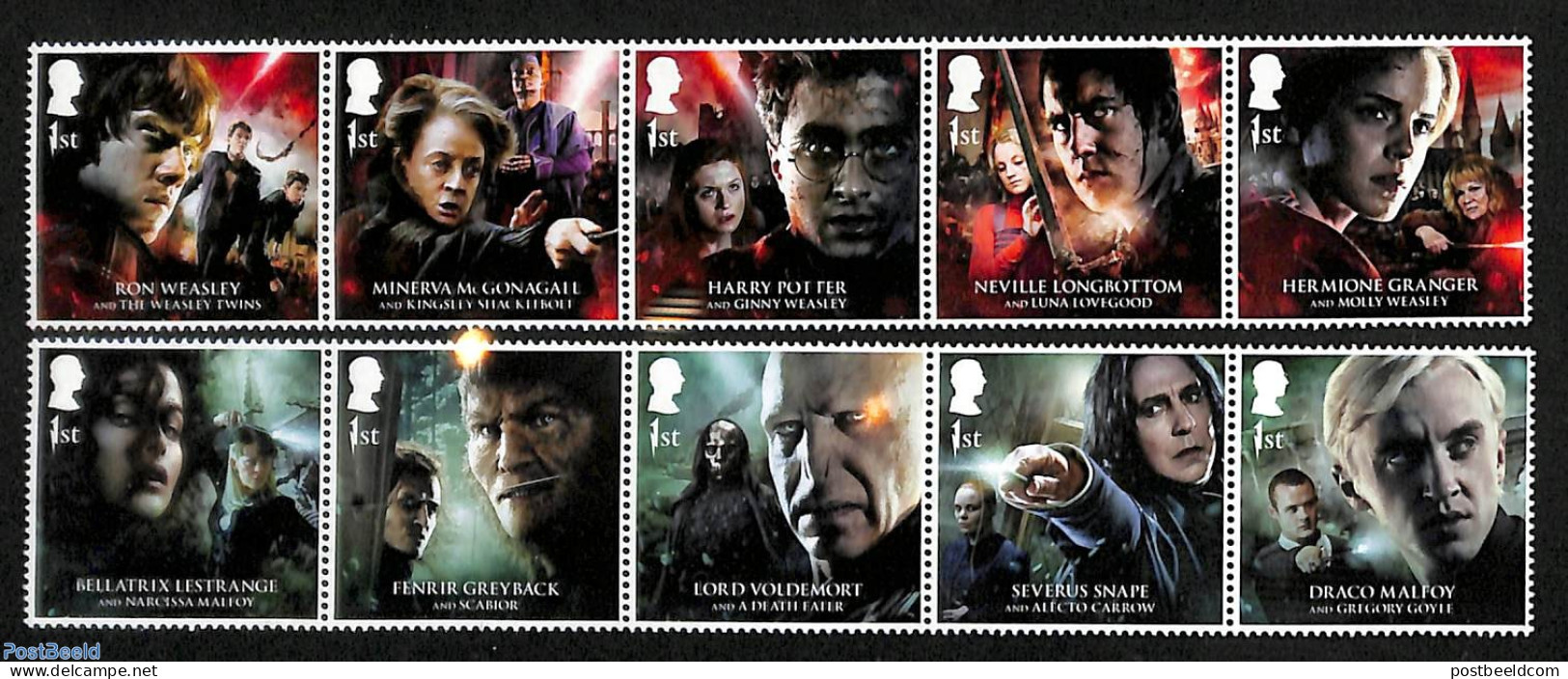 Great Britain 2023 Harry Potter 10v (2x[::::]), Mint NH, Art - Harry Potter - Unused Stamps