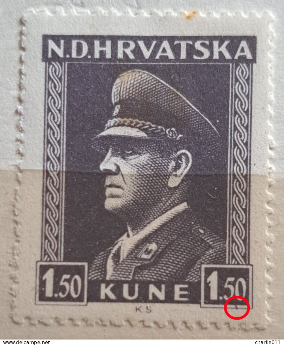 ANTE PAVELIĆ-1.50 K-ERROR -NDH- CROATIA-1943 - Croazia