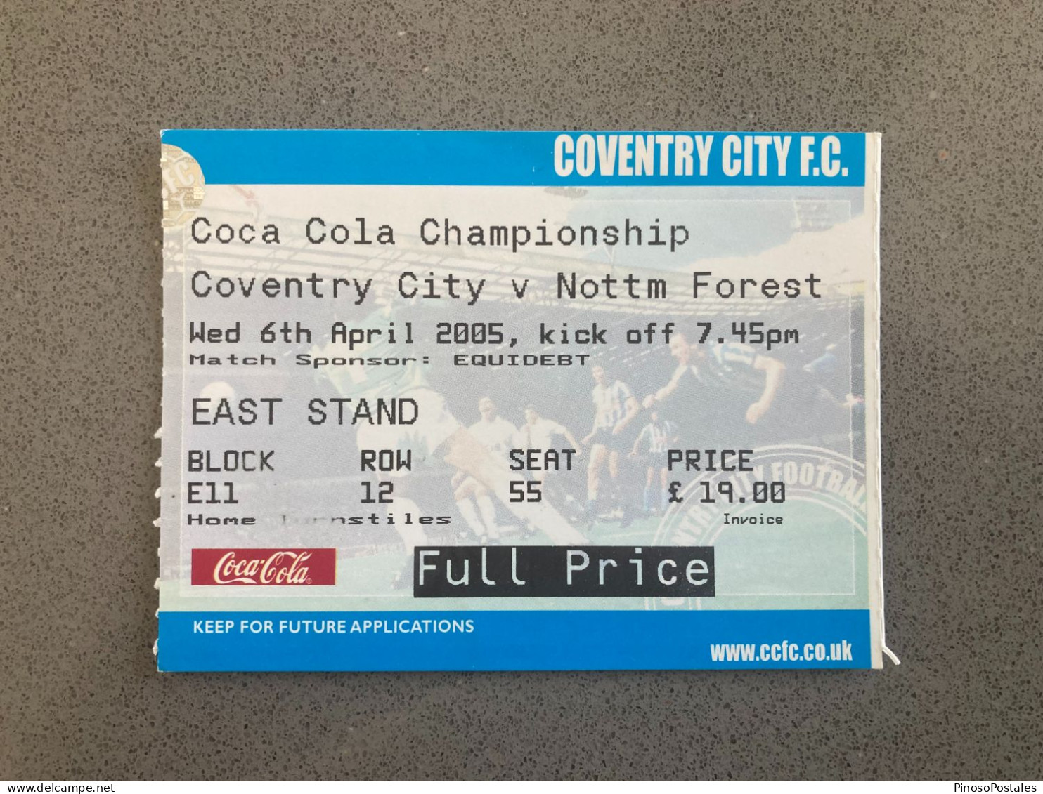 Coventry City V Nottingham Forest 2004-05 Match Ticket - Match Tickets