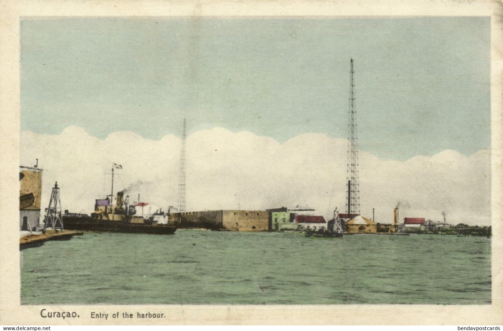 Curacao, D.W.I., WILLEMSTAD, Entry Of The Harbour (1920s) Postcard - Curaçao