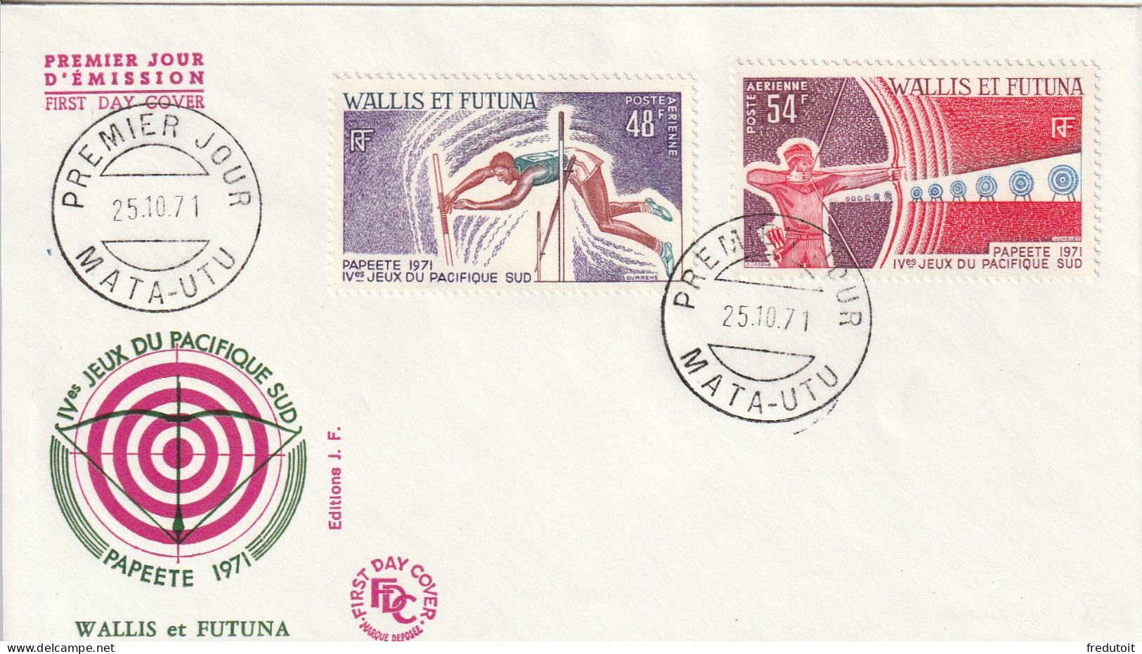 FDC - WALLIS ET FUTUNA - 1971 - PA N°39/40 : Jeux Du Pacifique-Sud - FDC