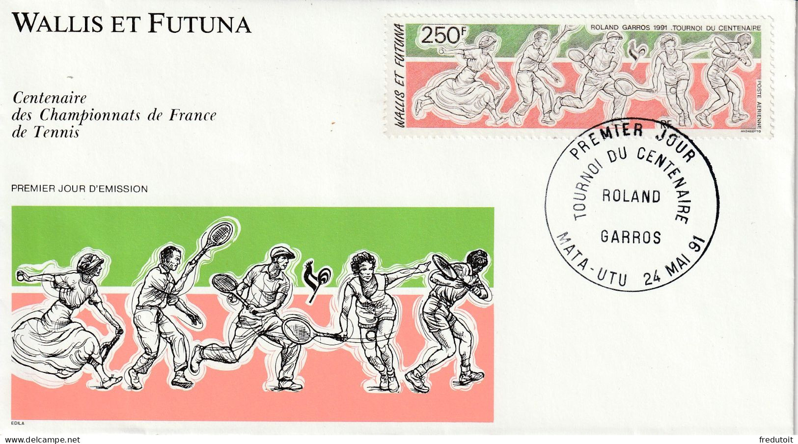 FDC - WALLIS ET FUTUNA - 1991 - PA N°171 : Tennis , Roland Garros. - FDC