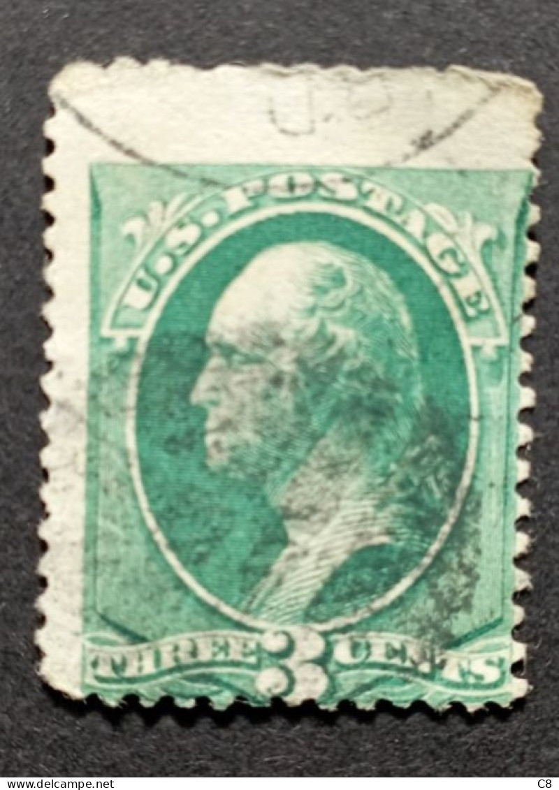 US Postage  1870 George Washington 3 Cents Vert - Gebruikt